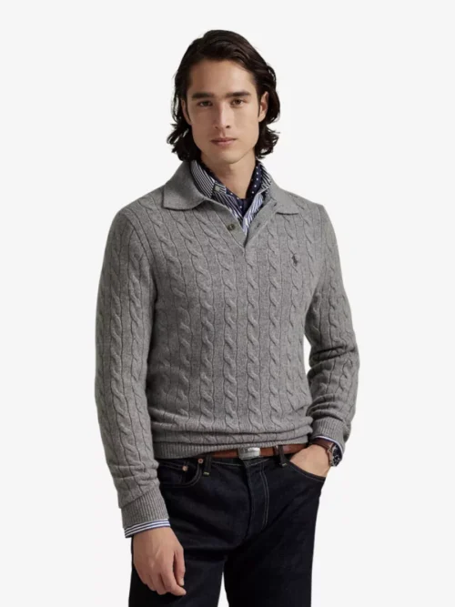 Ralph Lauren Ralph Lauren Kabeltrui polo - Middelgrijs