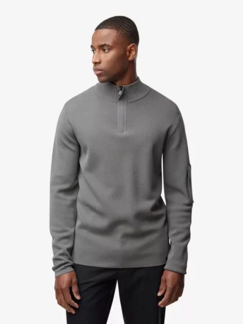 Genti Genti Trui halfzip - Middelgrijs