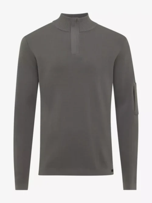 Genti Genti Trui halfzip - Middelgrijs
