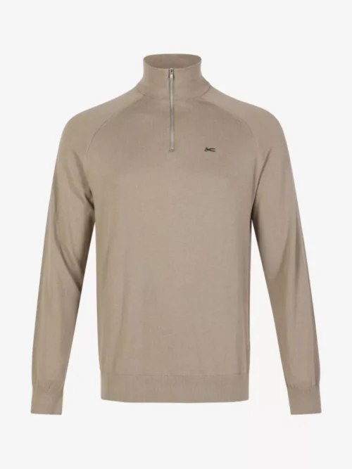Denham Denham SCISSOR RAGLAN HALF ZIP LLB - Taupe