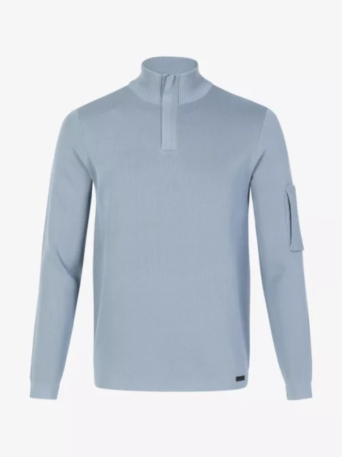 Genti Genti Trui halfzip - Lichtblauw