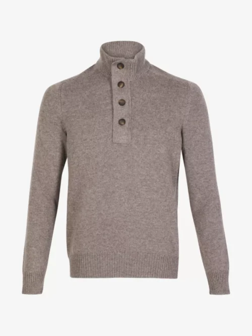 Gran Sasso Gran Sasso Mock zip met knoop - Taupe