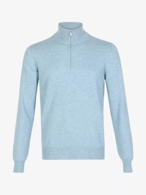 Gran Sasso Gran Sasso Trui halfzip - Aquablauw