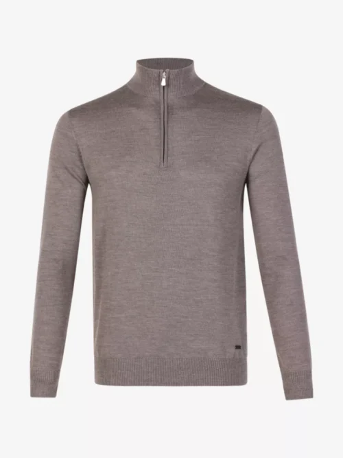 Seven Dials Seven Dials Trui Halfzip - Taupe