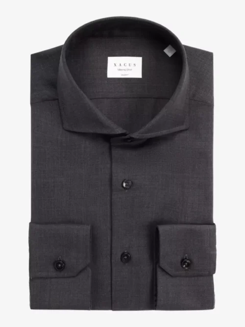 Xacus Xacus Shirt Dress Merino - Donkergrijs
