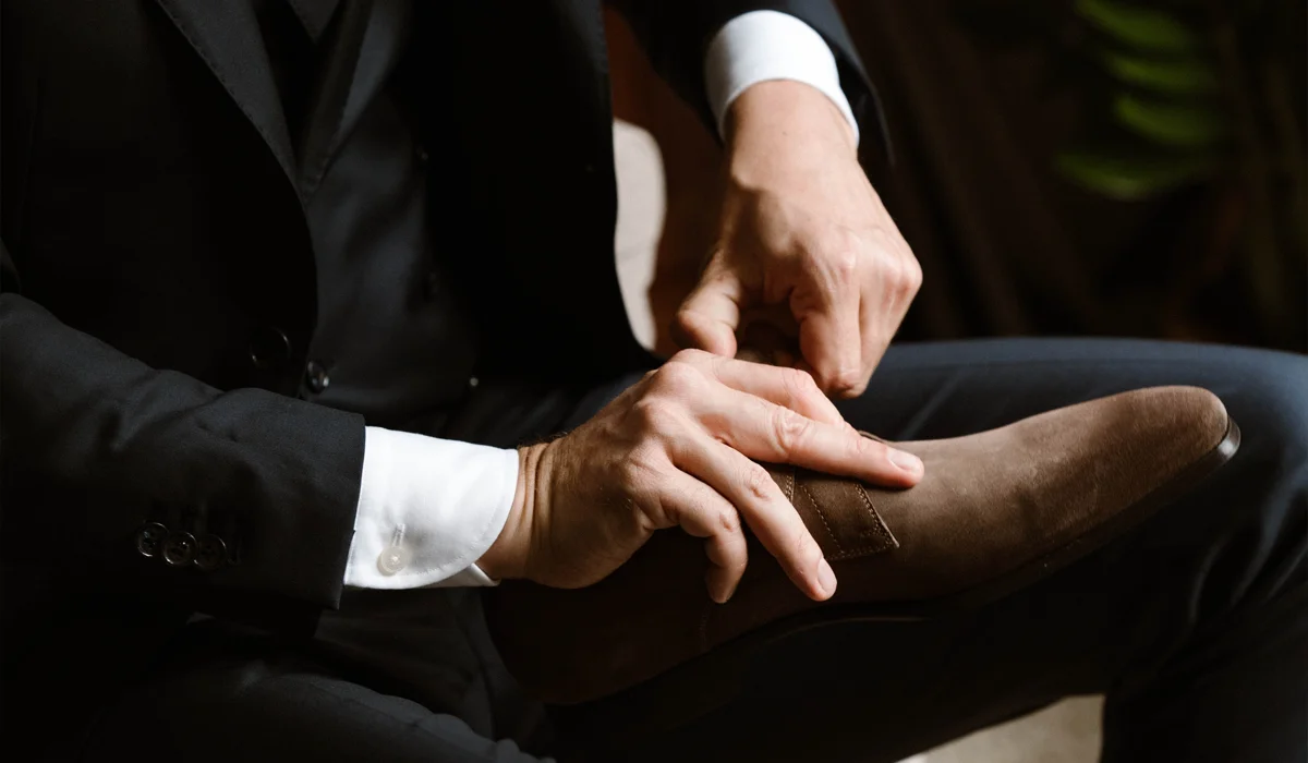 Puntschoen bruin trouwen