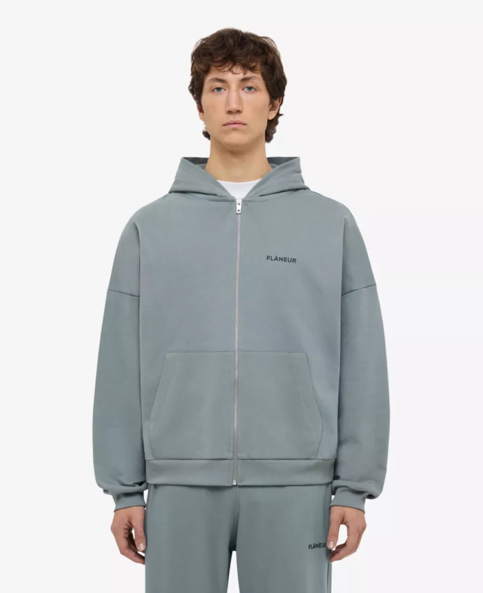 Flâneur Sweat Zip - Middelgrijs 2 Flâneur Flâneur Sweat Zip - Middelgrijs