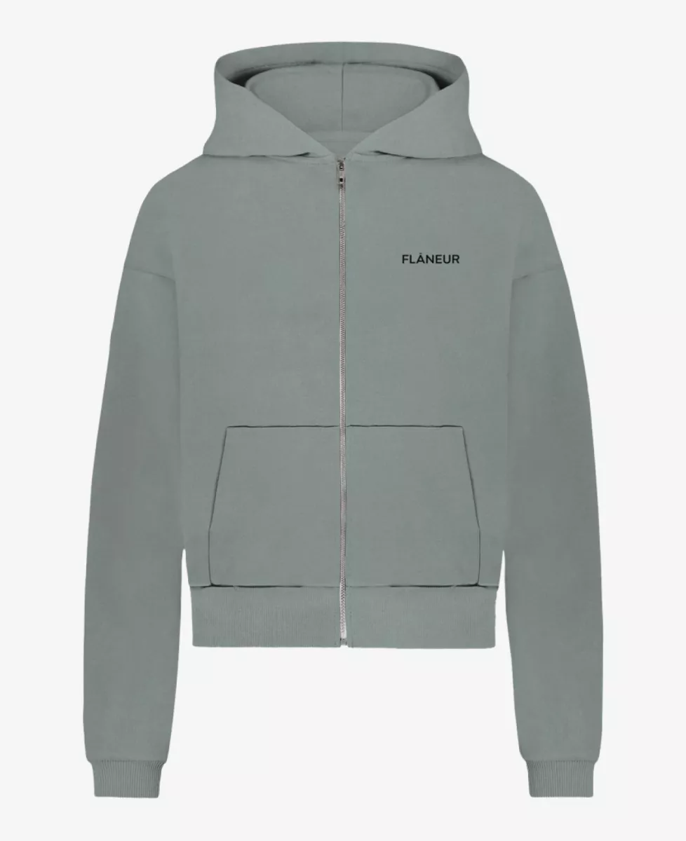 Flâneur Sweat Zip - Middelgrijs 1 Flâneur Flâneur Sweat Zip - Middelgrijs