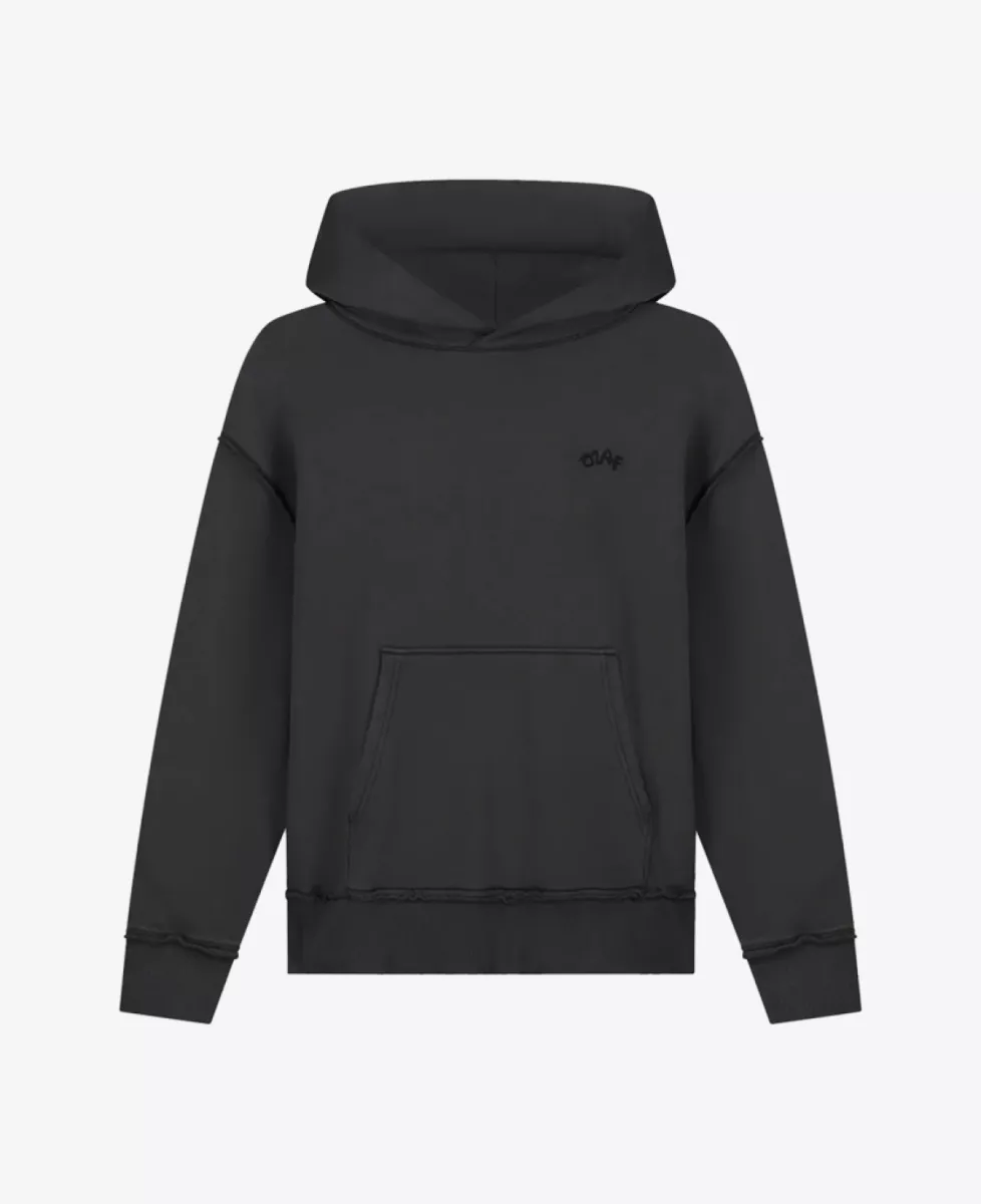 Olaf Signature Boxy Hoodie - Donkergrijs 1 Olaf Olaf Signature Boxy Hoodie - Donkergrijs