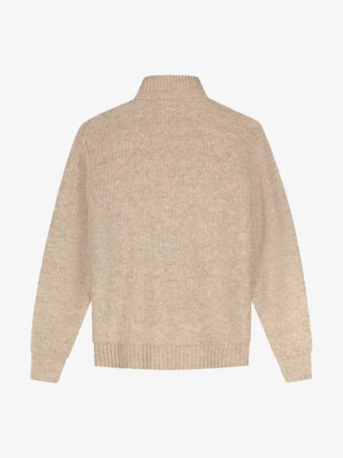 Olaf Olaf Signature Knitted Zip Mock - Ecru