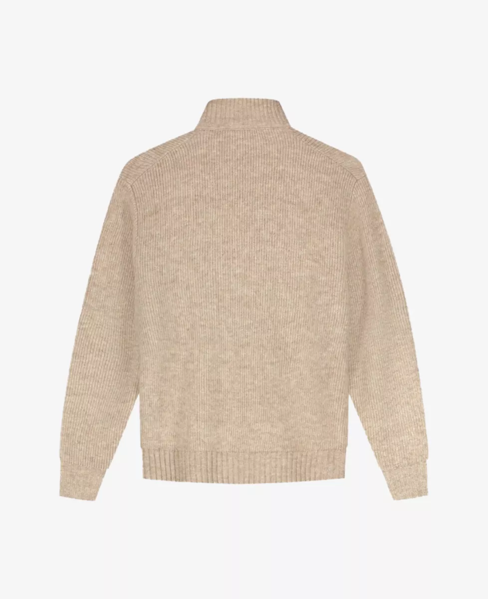 Olaf Signature Knitted Zip Mock - Ecru 2 Olaf Olaf Signature Knitted Zip Mock - Ecru