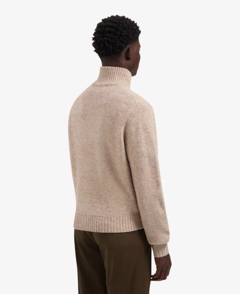 Olaf Signature Knitted Zip Mock - Ecru 4 Olaf Olaf Signature Knitted Zip Mock - Ecru