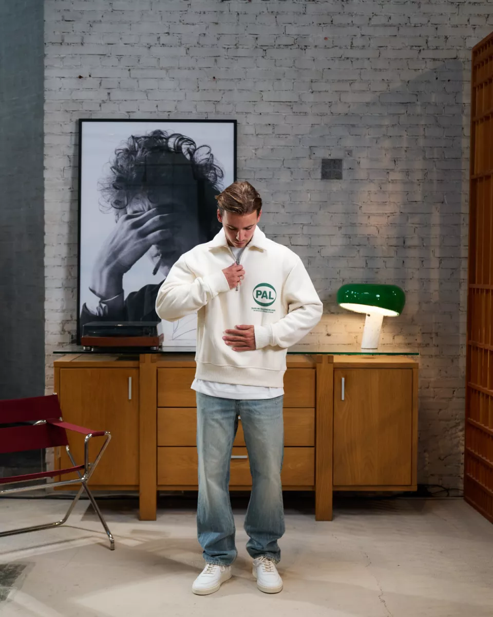 PAL Sporting Goods Half Zip Trui - Ecru 2 PAL Sporting Goods PAL Sporting Goods Half Zip Trui - Ecru