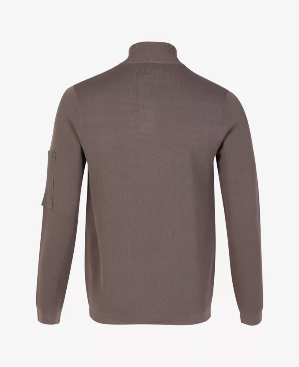 Genti Trui halfzip - Taupe 2 Genti Genti Trui halfzip - Taupe