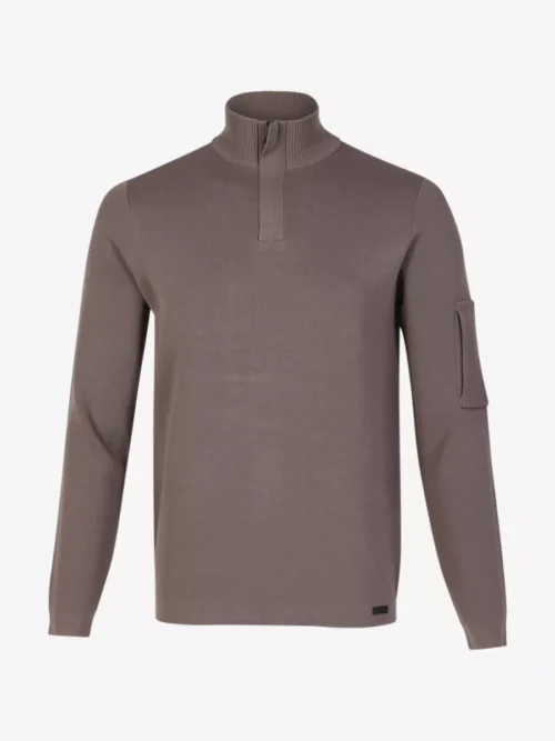 Genti Genti Trui halfzip - Taupe
