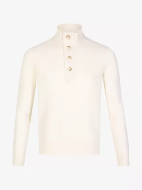 Gran Sasso Gran Sasso Mock zip met knoop - Ecru