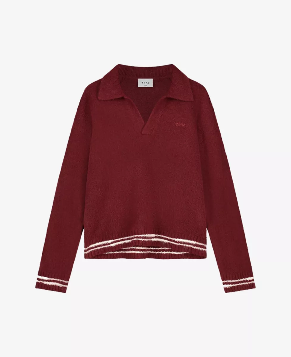Olaf Knitted Polo - Middelrood 1 Olaf Olaf Knitted Polo - Middelrood