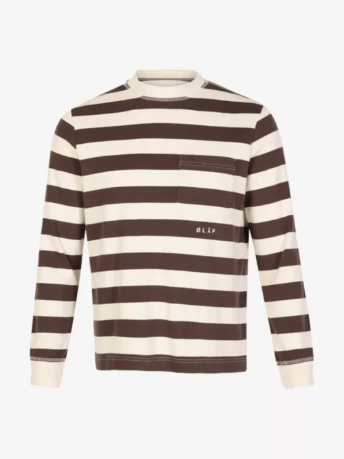 Olaf Olaf Striped Rib Crewneck - Middelbruin