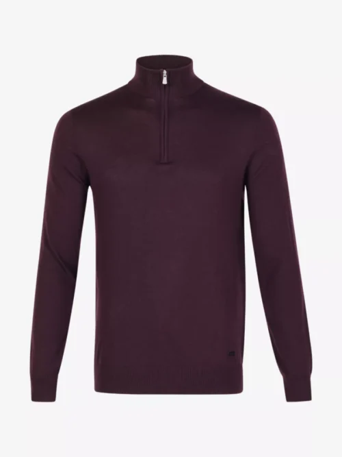 Seven Dials Seven Dials Trui Halfzip - Bordeaux
