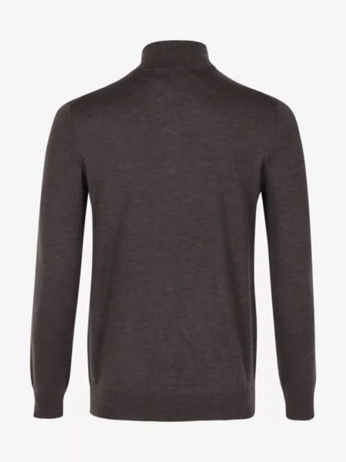 Seven Dials Seven Dials Trui Halfzip - Donkerbruin