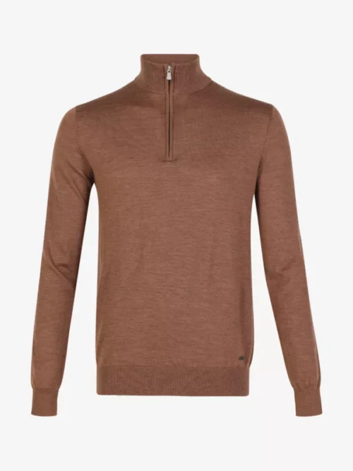 Seven Dials Seven Dials Trui Halfzip - Middelbruin