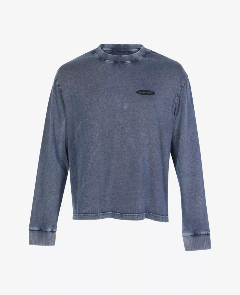 Bram's Fruit Longsleeve T-shirt - Middelblauw 1 Bram's Fruit Bram's Fruit Longsleeve T-shirt - Middelblauw
