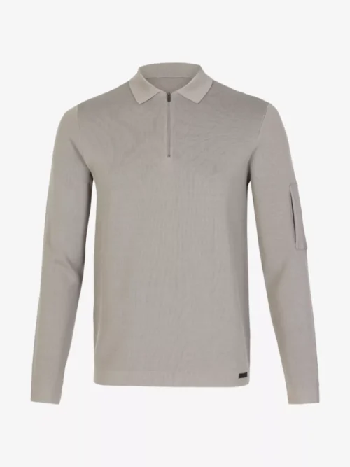 Genti Genti Halfzip polo kraag - Taupe