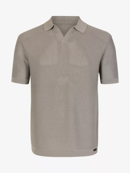 Genti Genti Polo v-neck - Taupe
