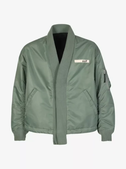 Applied Art Forms Applied Art Forms Reversible Haori Flight Jacket - Groen
