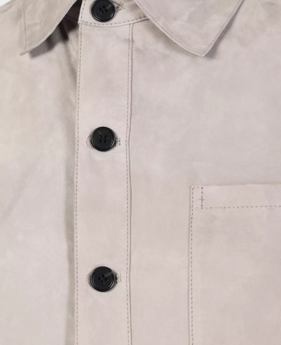 Arma Overshirt Suede - Lichtgrijs 3 Arma Arma Overshirt Suede - Lichtgrijs