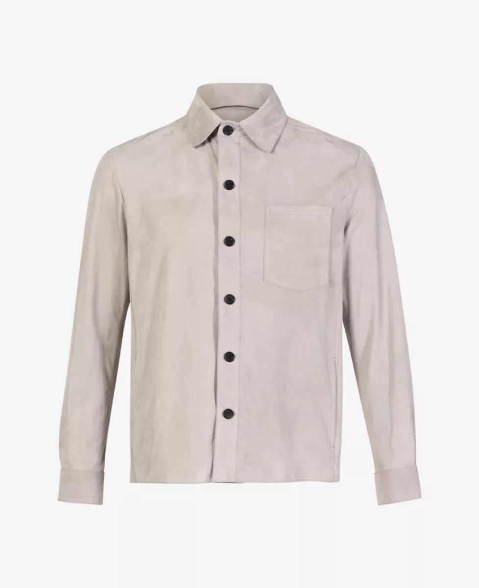 Arma Overshirt Suede - Lichtgrijs 1 Arma Arma Overshirt Suede - Lichtgrijs
