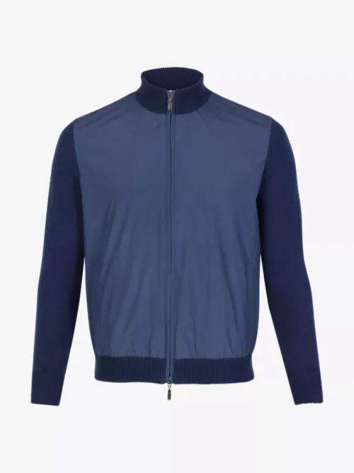 Doriani Cashmere Doriani Cashmere Jack gebreide mouwen - Blauw