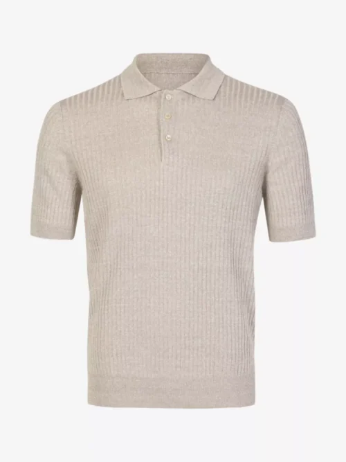 Gran Sasso Gran Sasso Polo Gebreid Linnen - Taupe