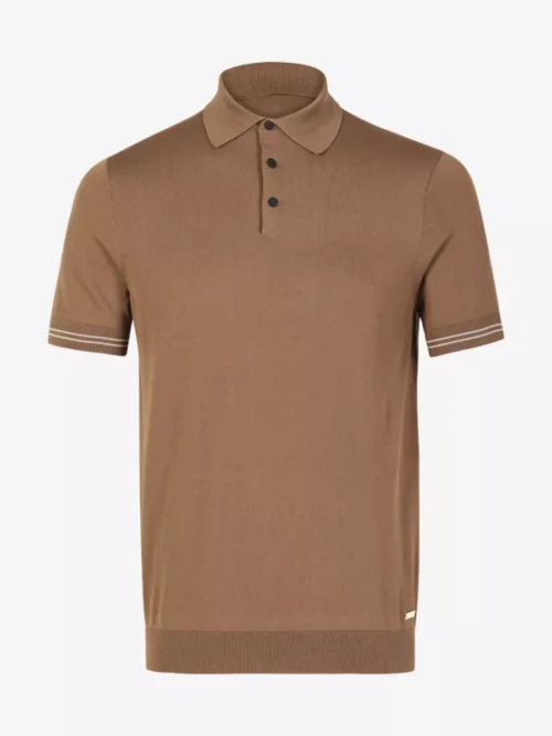 Seven Dials Seven Dials Polo Gebreid - Middelbruin