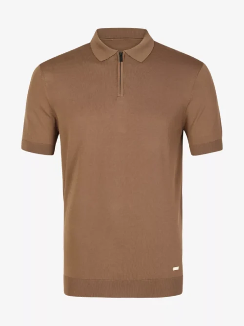 Seven Dials Seven Dials Polo Gebreid - Donkerbruin