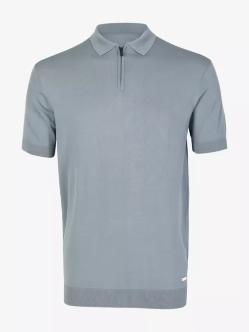 Seven Dials Seven Dials Polo Gebreid - Middelblauw