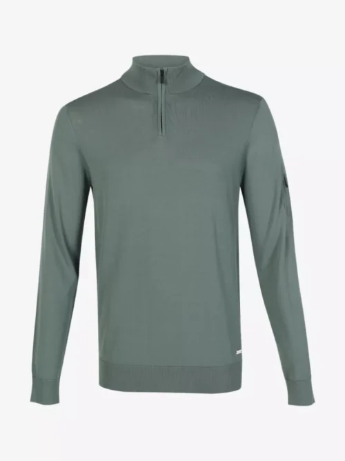 Seven Dials Seven Dials Trui Halfzip - Middelgroen