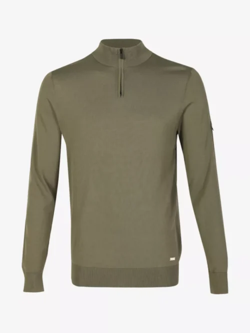 Seven Dials Seven Dials Trui Halfzip - Olive Washed