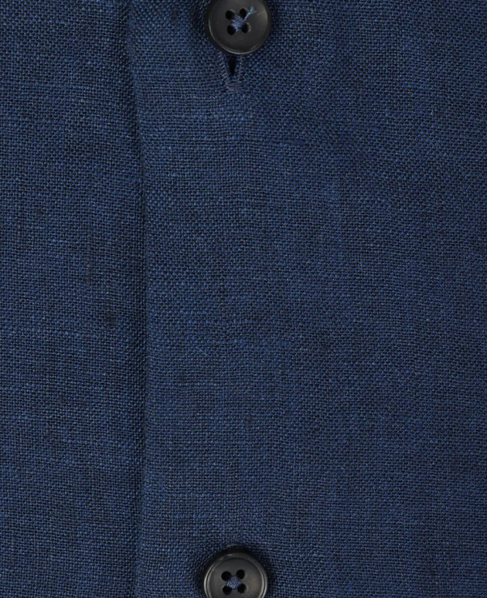 Xacus Linnen shirt short fit - Donkerblauw 2 Xacus Xacus Linnen shirt short fit - Donkerblauw