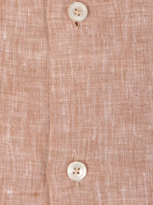 Xacus Xacus Linnen shirt short fit - Koraal