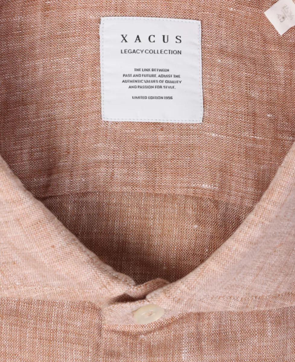 Xacus Linnen shirt short fit - Koraal 3 Xacus Xacus Linnen shirt short fit - Koraal