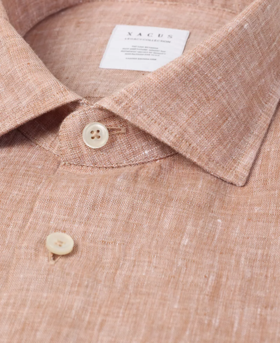 Xacus Linnen shirt short fit - Koraal 4 Xacus Xacus Linnen shirt short fit - Koraal