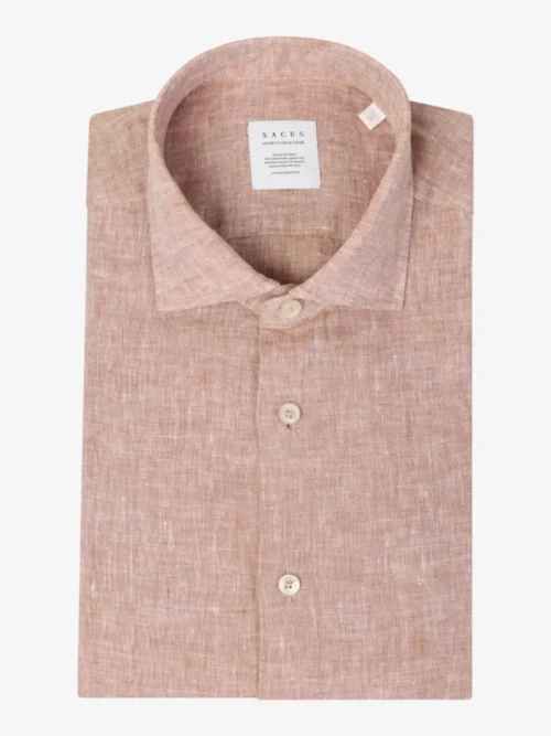 Xacus Xacus Linnen shirt short fit - Koraal