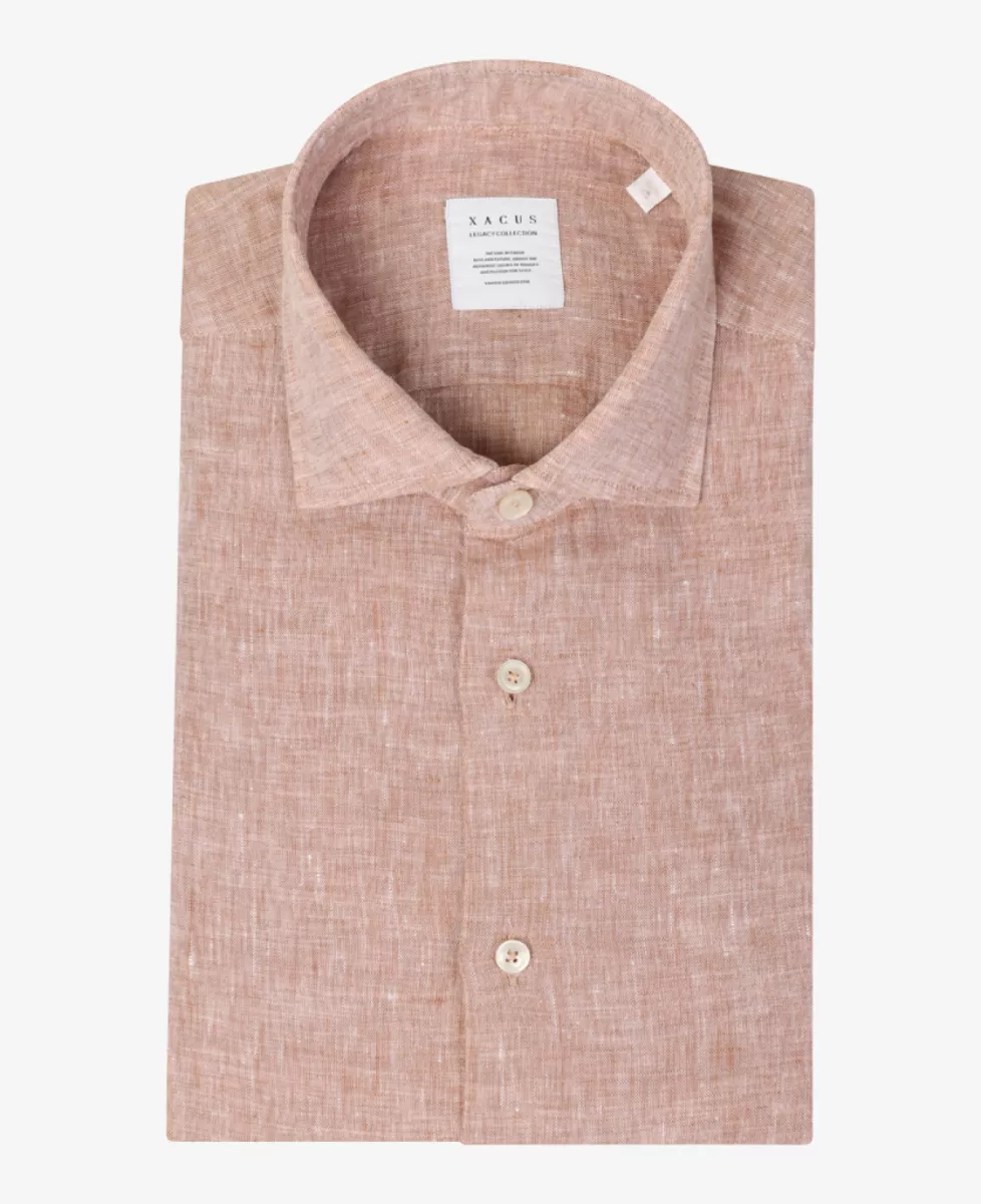 Xacus Linnen shirt short fit - Koraal 1 Xacus Xacus Linnen shirt short fit - Koraal
