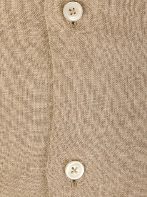 Xacus Xacus Linnen shirt short fit - Taupe