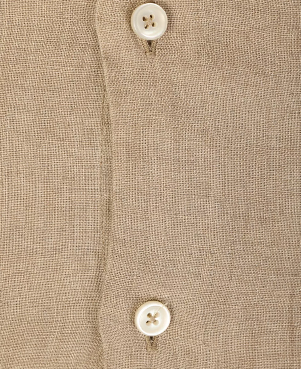 Xacus Linnen shirt short fit - Taupe 2 Xacus Xacus Linnen shirt short fit - Taupe