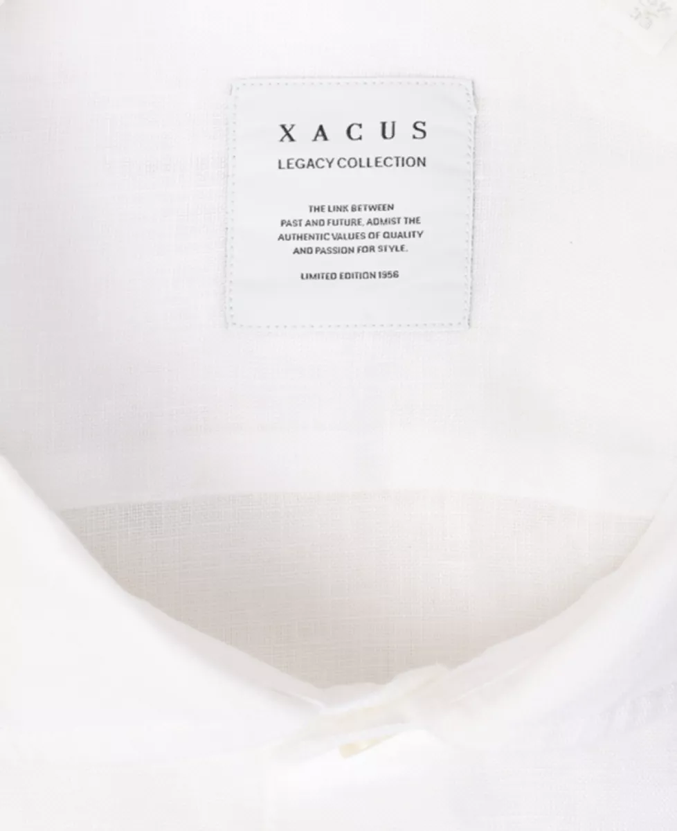 Xacus Linnen shirt short fit - Wit 3 Xacus Xacus Linnen shirt short fit - Wit