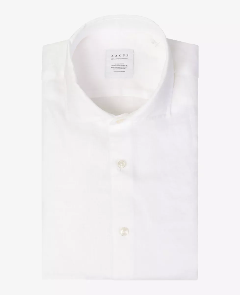 Xacus Linnen shirt short fit - Wit 1 Xacus Xacus Linnen shirt short fit - Wit