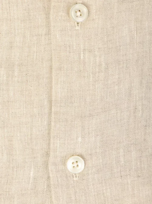 Xacus Xacus Linnen shirt short fit - Zand