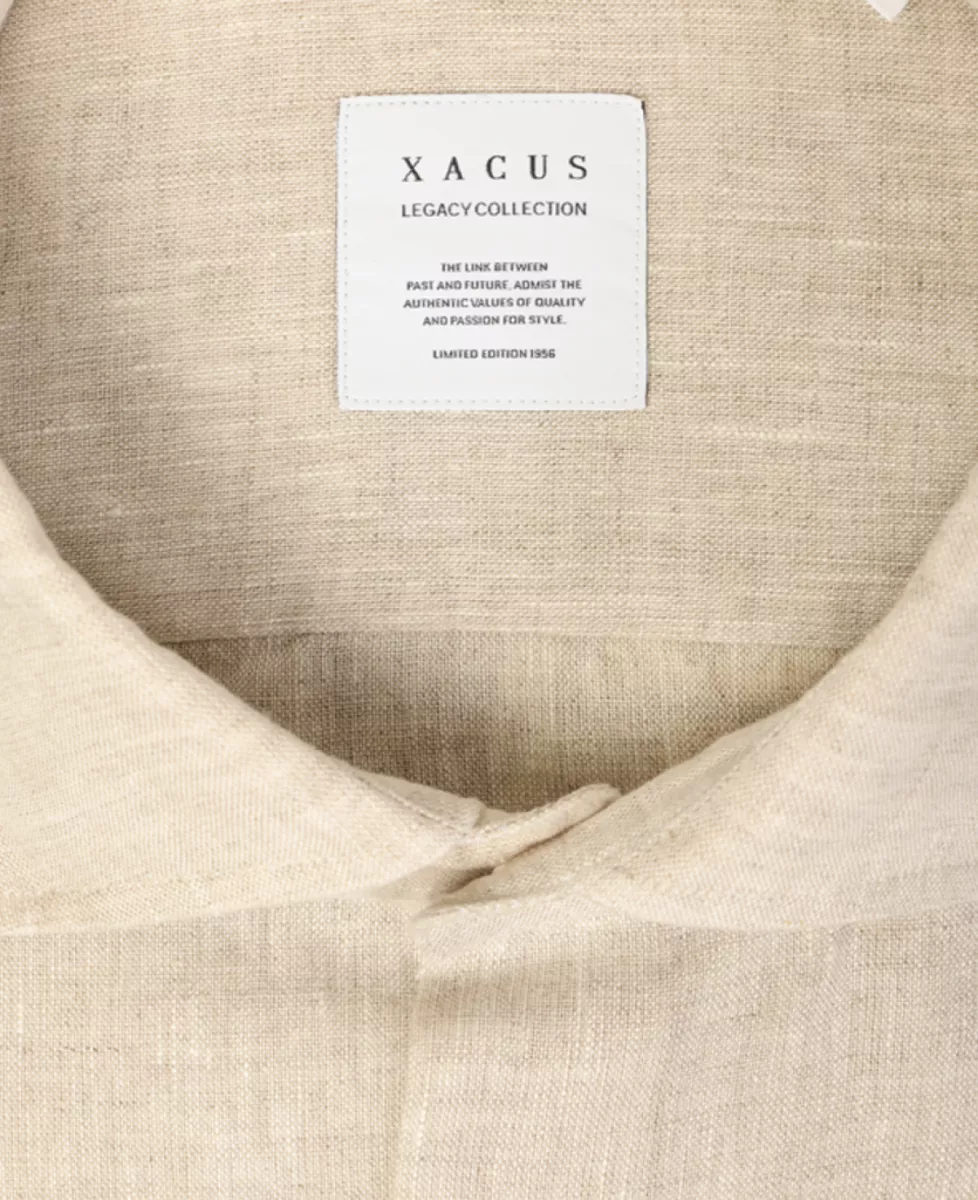 Xacus Linnen shirt short fit - Zand 3 Xacus Xacus Linnen shirt short fit - Zand